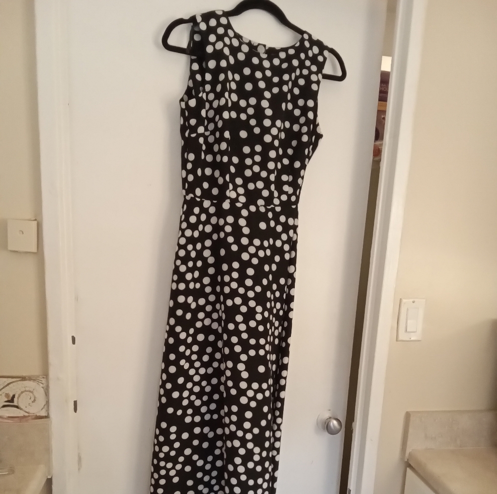 Gently worn black and white polka dot a-line dress